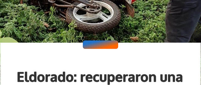 Eldorado: recuperaron una motocicleta robada tras un rápido operativo policial