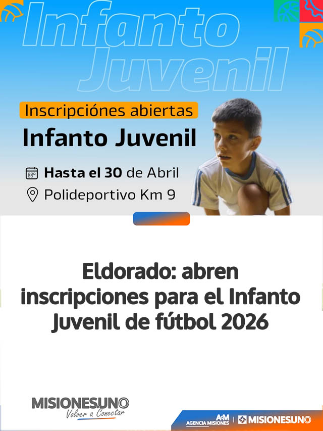 Eldorado: abren inscripciones para el Infanto Juvenil de fútbol 2026
