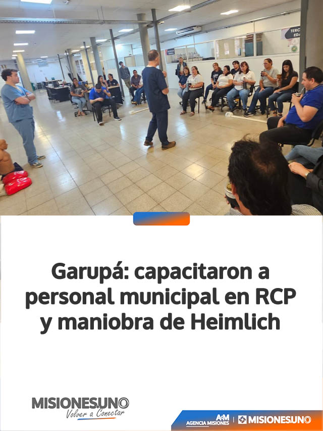 Garupá: capacitaron a personal municipal en RCP y maniobra de Heimlich