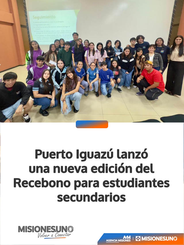 Puerto Iguazú lanzó una nueva edición del Recebono para estudiantes secundarios