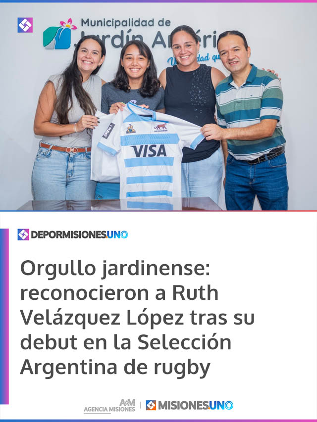 Orgullo jardinense: reconocieron a Ruth Velázquez López tras su debut en la Selección Argentina de rugby femenino