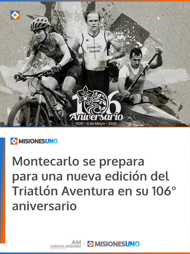 Montecarlo se prepara para una nueva edición del Triatlón Aventura en su 106° aniversario
