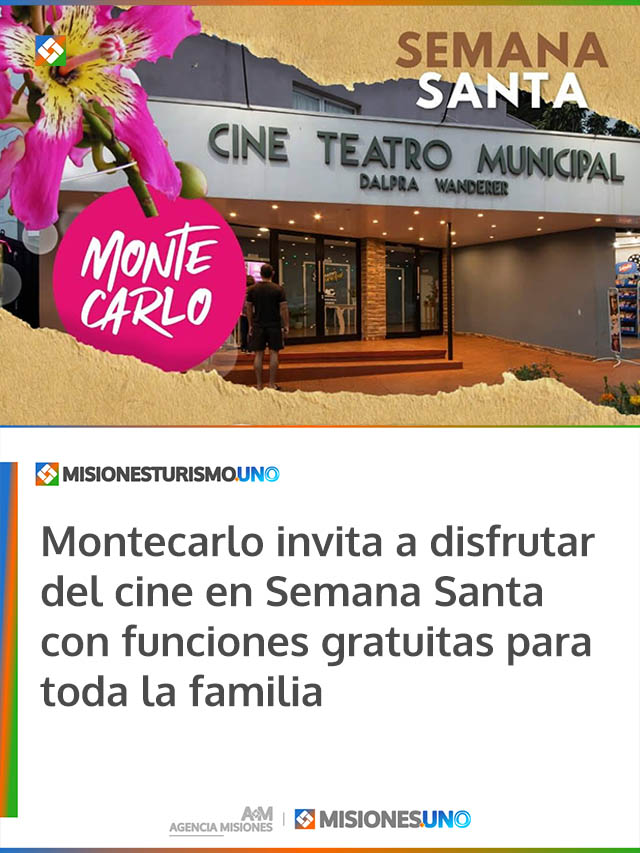Montecarlo invita a disfrutar del cine en Semana Santa con funciones gratuitas para toda la familia