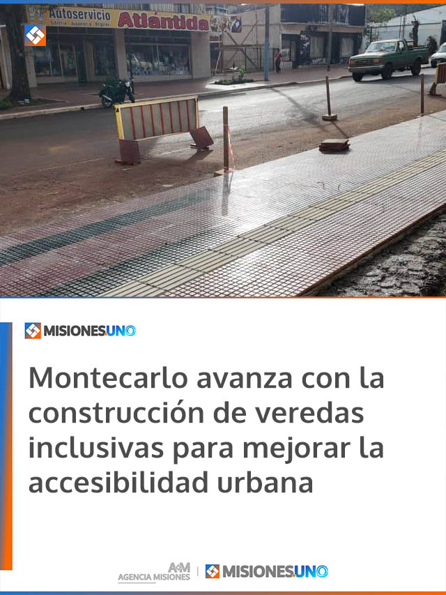 Montecarlo avanza con la construcción de veredas inclusivas para mejorar la accesibilidad urbana