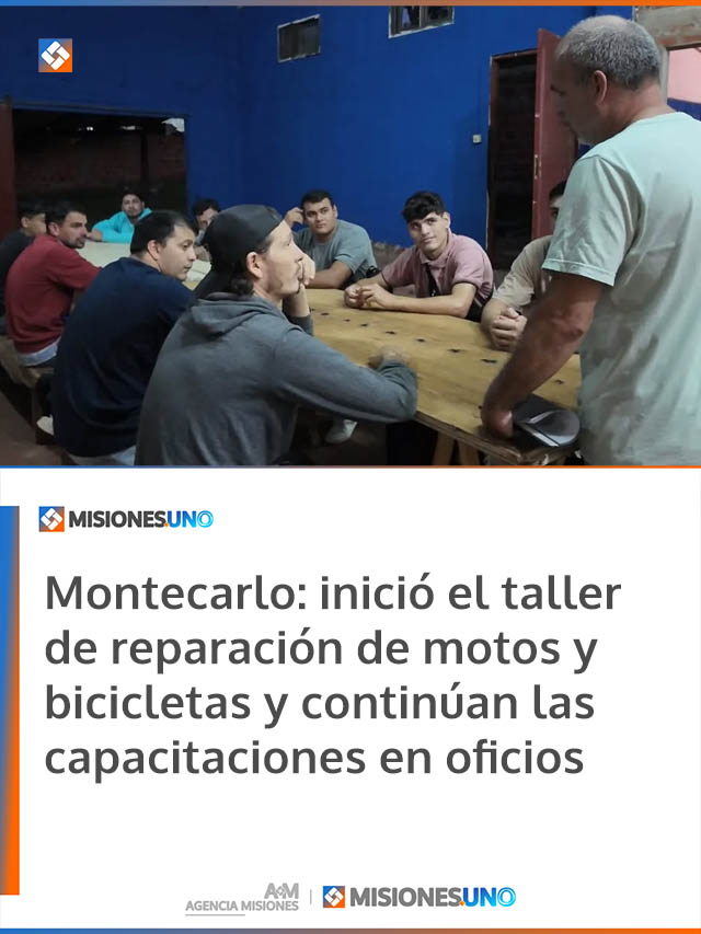 Montecarlo: inició el taller de reparación de motos y bicicletas y continúan las capacitaciones en oficios