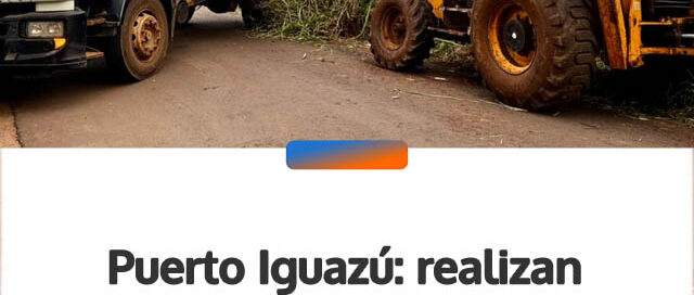 Puerto Iguazú: realizan tareas de limpieza y mejoras en la calle Oscar Smith
