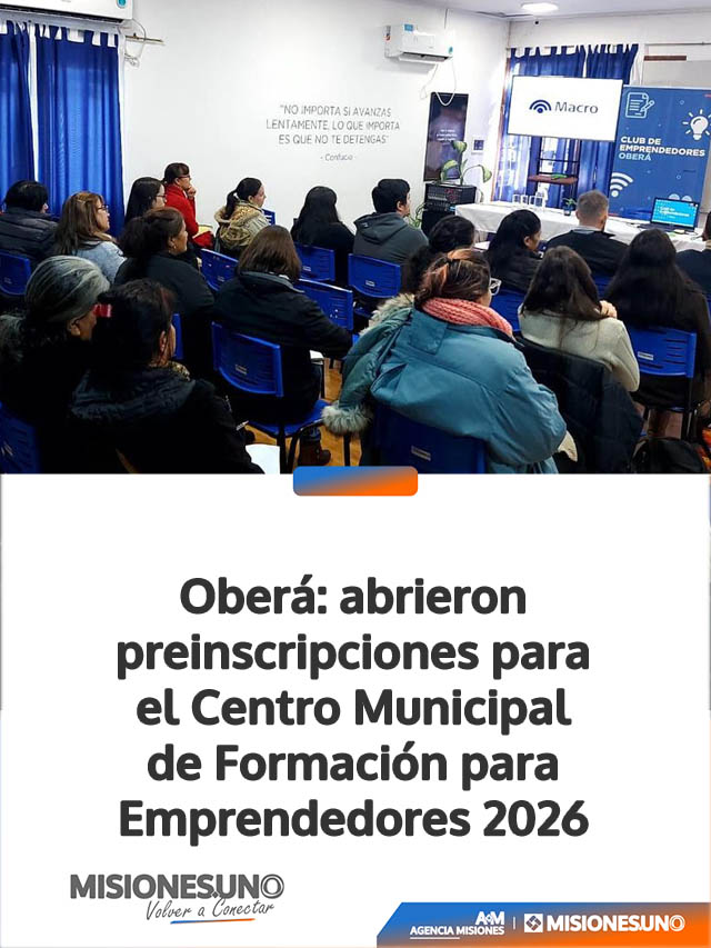 Oberá: abrieron preinscripciones para el Centro Municipal de Formación para Emprendedores 2026