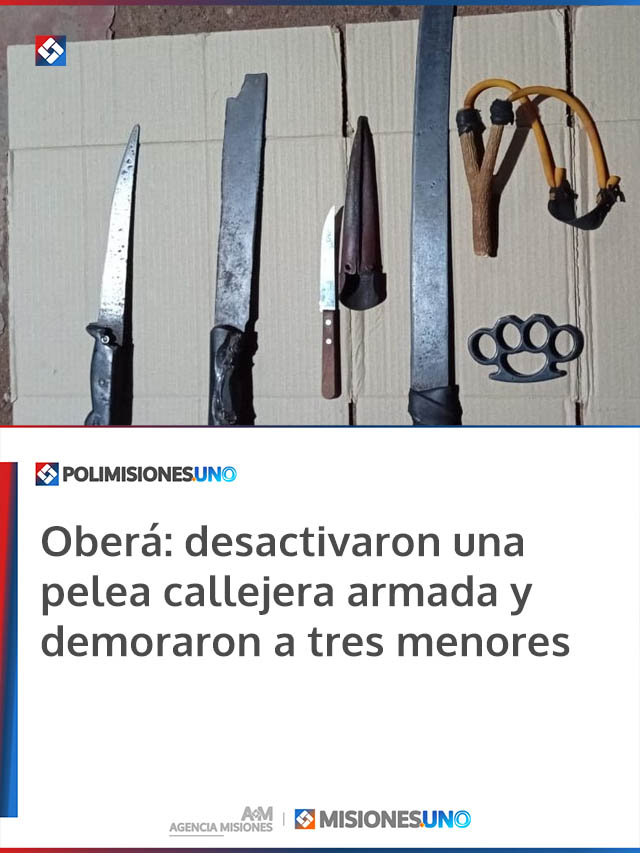 Oberá: desactivaron una pelea callejera armada y demoraron a tres menores