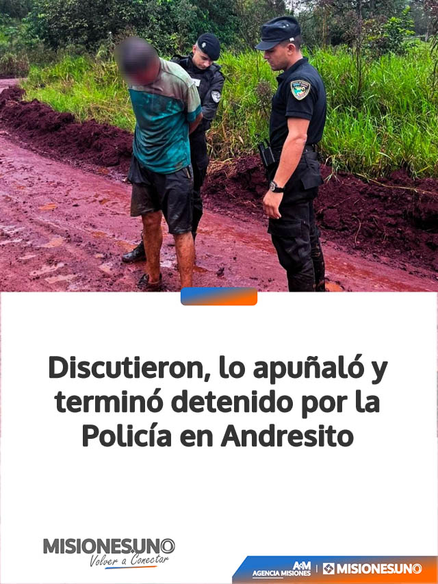Discutieron, lo apuñaló y terminó detenido por la Policía en Andresito