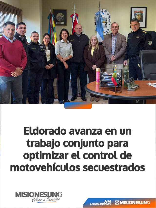 Eldorado avanza en un trabajo conjunto para optimizar el control de motovehículos secuestrados