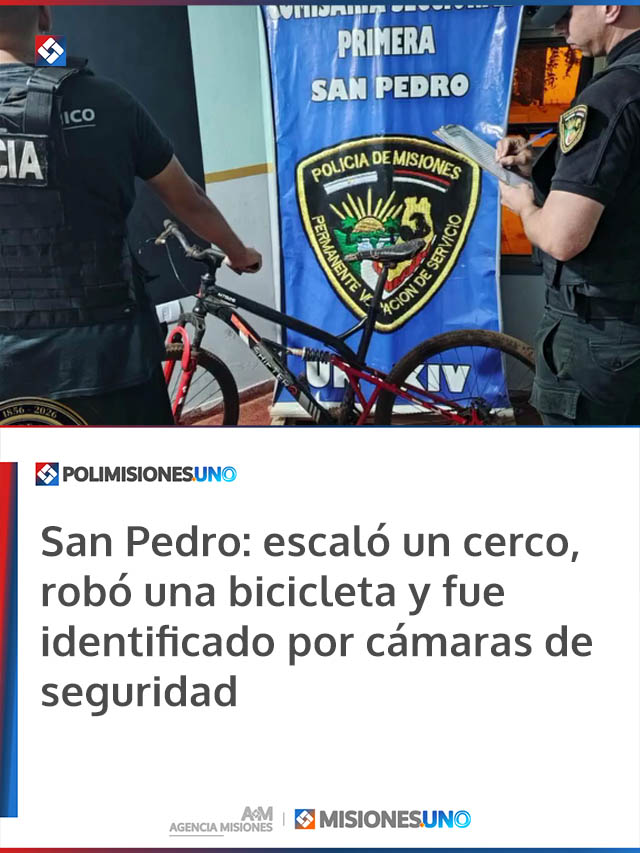 San Pedro: escaló un cerco, robó una bicicleta y fue identificado por cámaras de seguridad