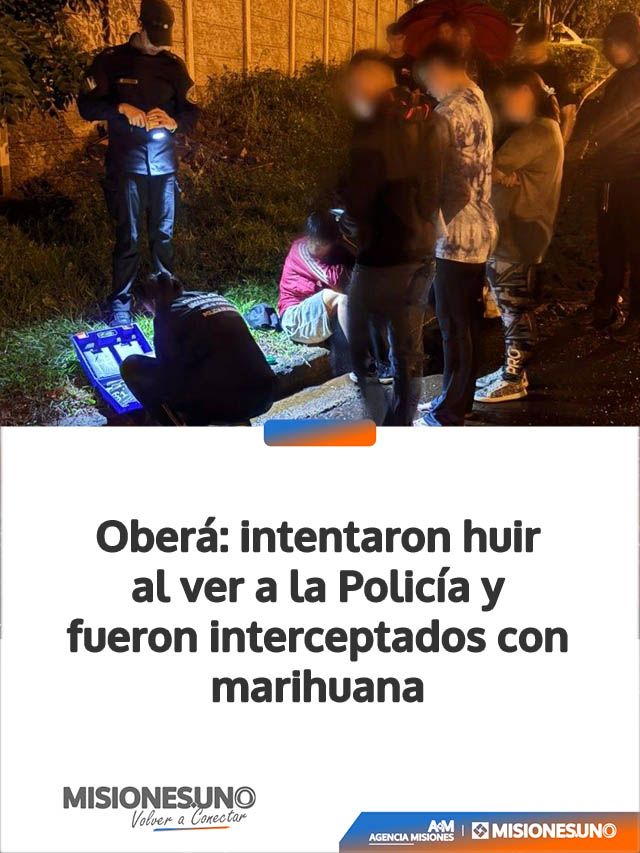 Oberá: intentaron huir al ver a la Policía y fueron interceptados con marihuana
