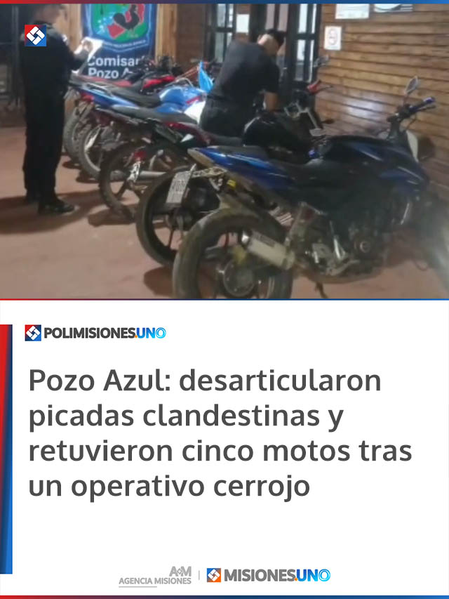 Pozo Azul: desarticularon picadas clandestinas y retuvieron cinco motos tras un operativo cerrojo