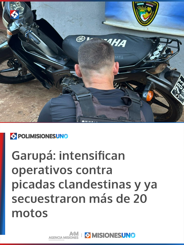 Garupá: intensifican operativos contra picadas clandestinas y ya secuestraron más de 20 motos