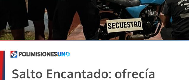 Salto Encantado: ofrecía por WhatsApp una moto robada y fue demorado en un operativo encubierto