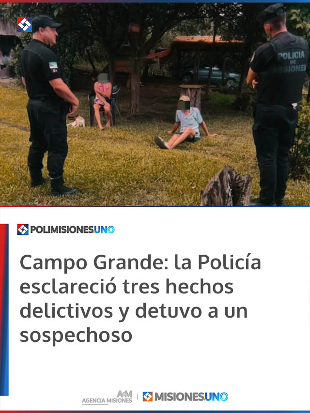 Campo Grande: la Policía esclareció tres hechos delictivos y detuvo a un sospechoso