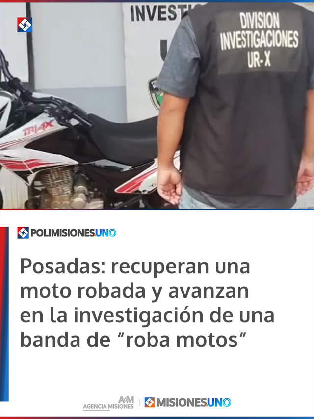 Posadas: recuperan una moto robada y avanzan en la investigación de una banda de “roba motos”
