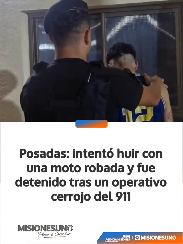 Posadas: intentó huir con una moto robada y fue detenido tras un operativo cerrojo del 911