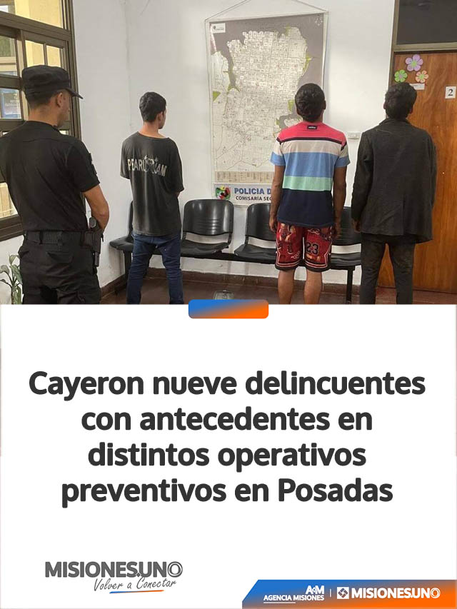 Cayeron nueve delincuentes con antecedentes en distintos operativos preventivos en Posadas