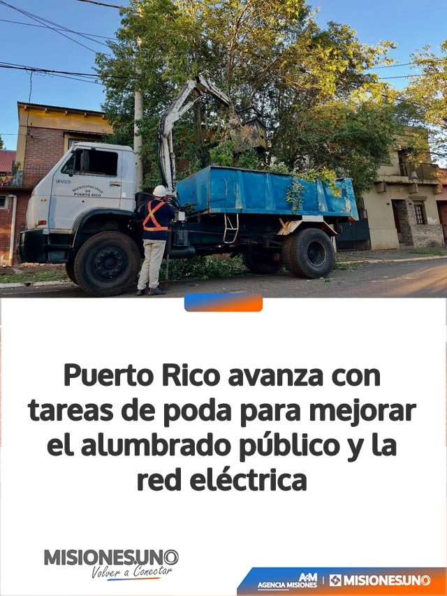 Puerto Rico avanza con tareas de poda para mejorar el alumbrado público y la red eléctrica