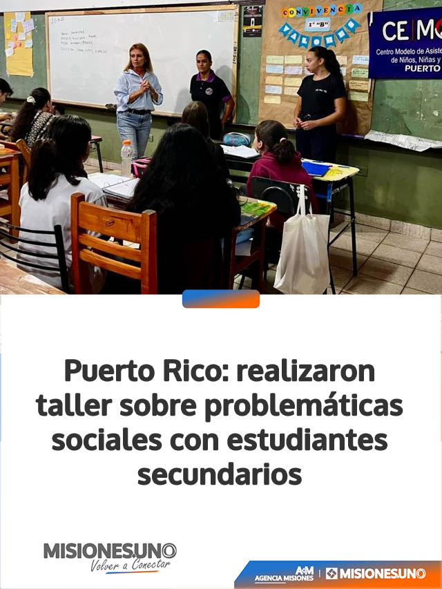 Puerto Rico: realizaron taller sobre problemáticas sociales con estudiantes secundarios