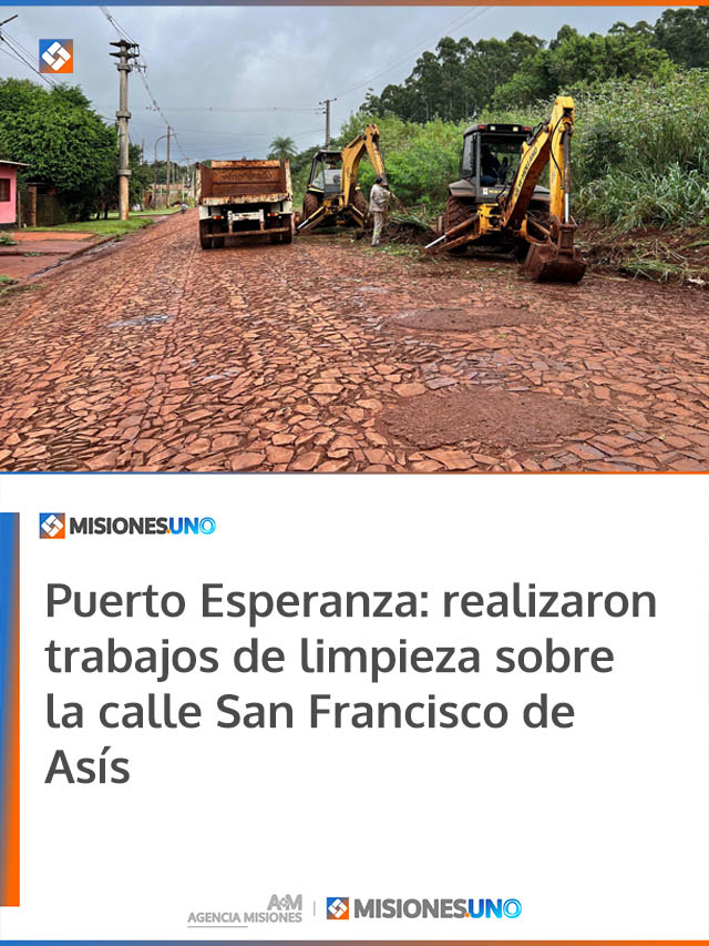 Puerto Esperanza: realizaron trabajos de limpieza sobre la calle San Francisco de Asís