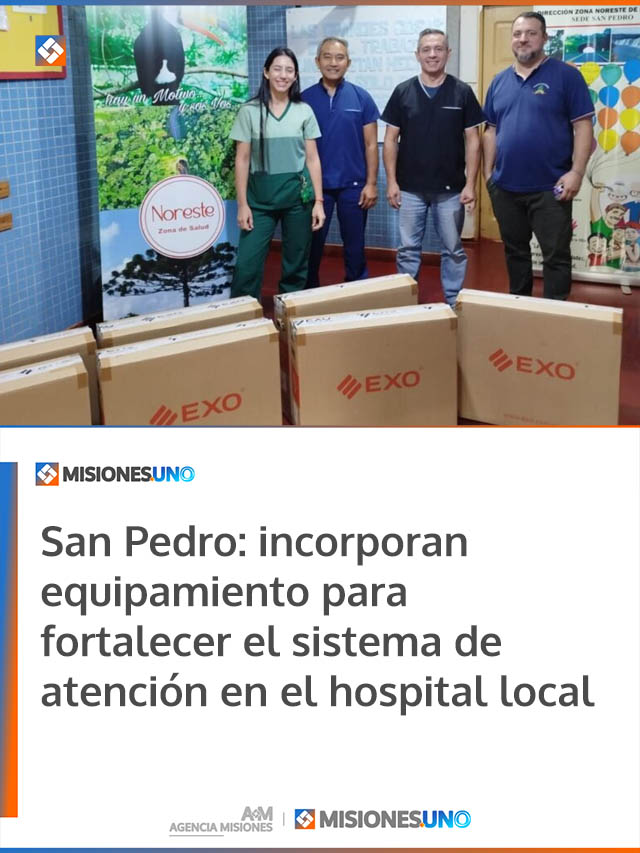 San Pedro: incorporan equipamiento para fortalecer el sistema de atención en el hospital local