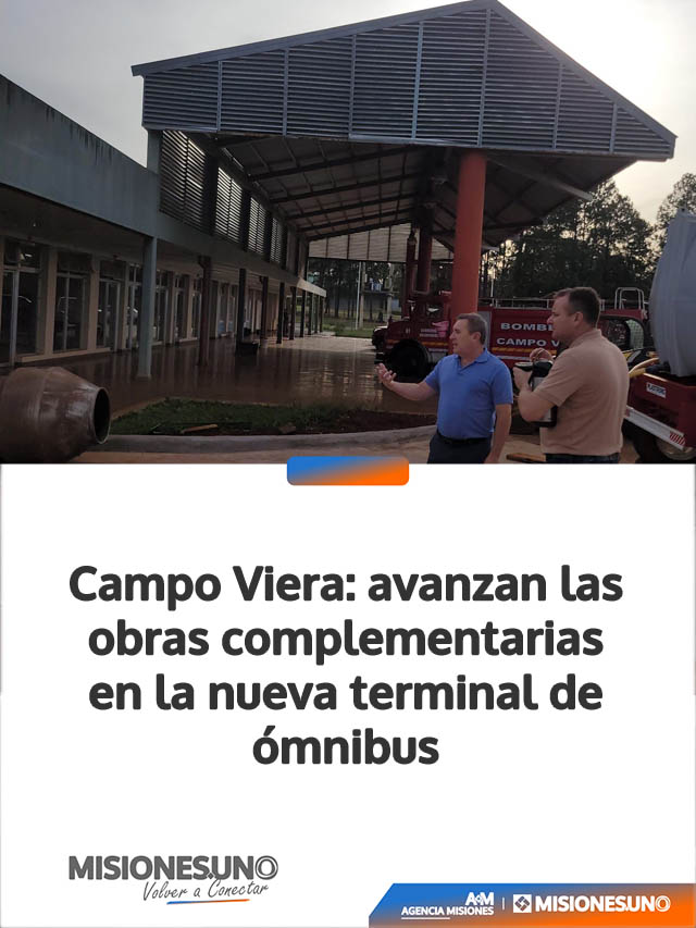 Campo Viera: avanzan las obras complementarias en la nueva terminal de ómnibus