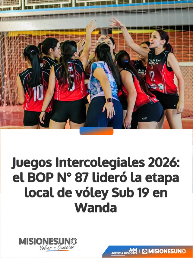 Juegos Intercolegiales 2026: el BOP N° 87 lideró la etapa local de vóley Sub 19 en Wanda