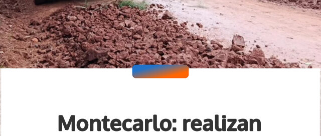 Montecarlo: realizan mejoras viales en Barrio Ita con trabajos de compactación y distribución de tosca