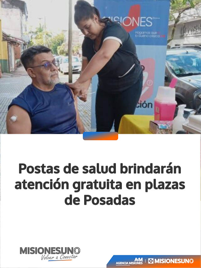 Postas de salud brindarán atención gratuita en plazas de Posadas
