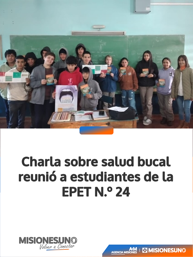 Charla sobre salud bucal reunió a estudiantes de la EPET N.º 24