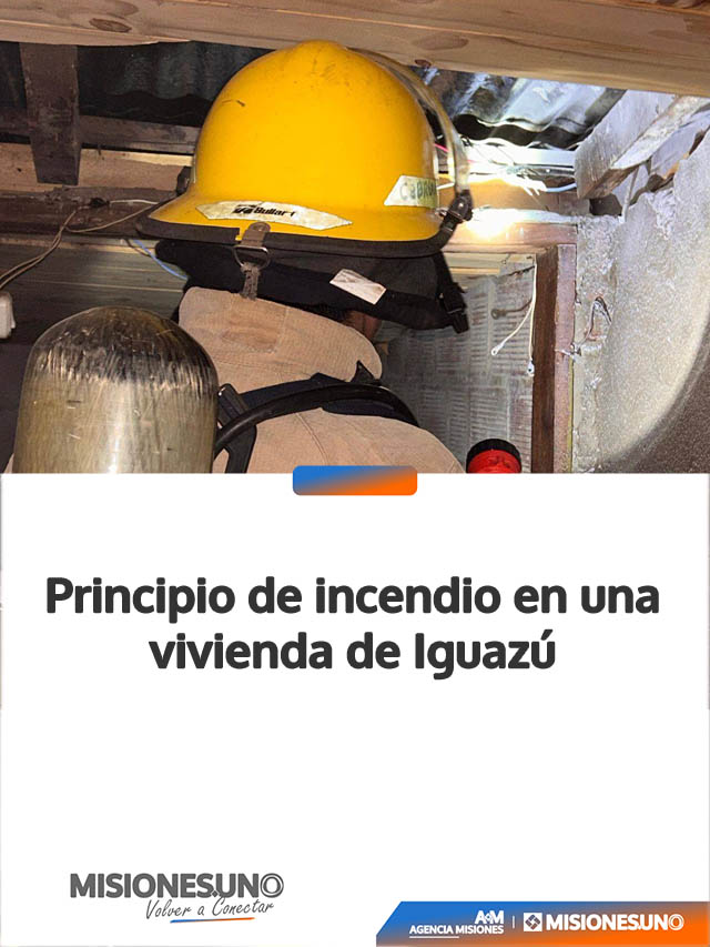 Principio de incendio en una vivienda de Iguazú