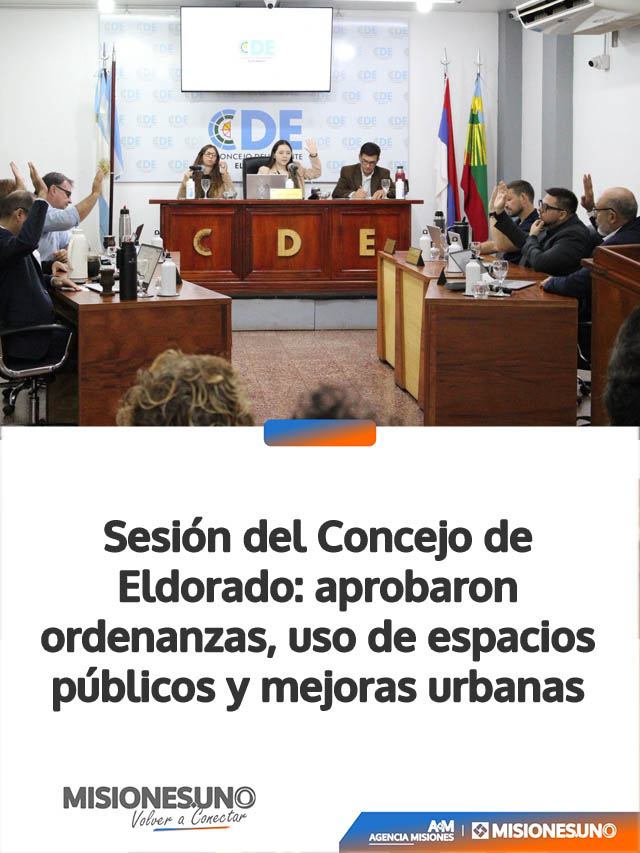 Sesión del Concejo de Eldorado: aprobaron ordenanzas, uso de espacios públicos y mejoras urbanas