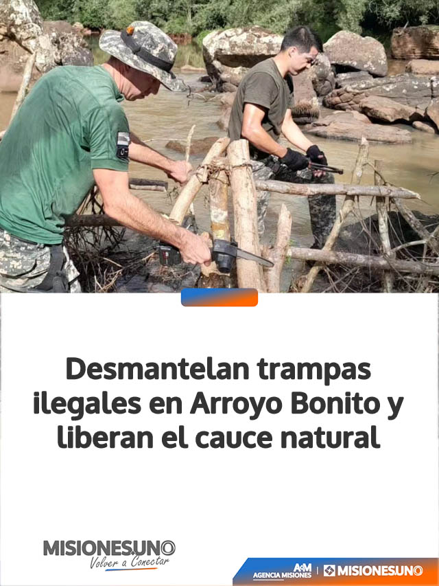 Desmantelan trampas ilegales en Arroyo Bonito y liberan el cauce natural
