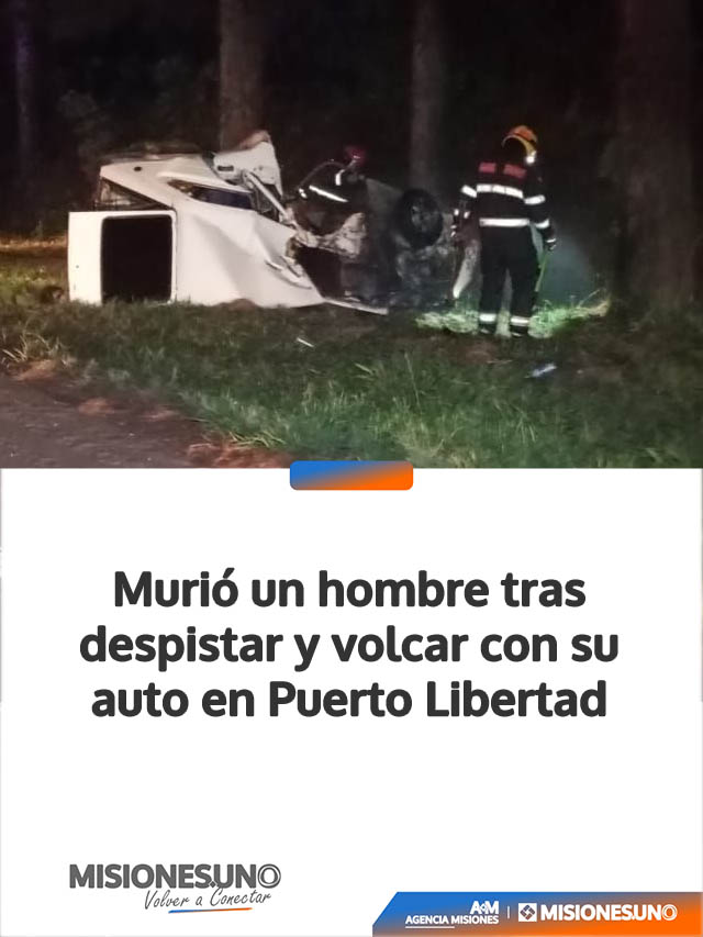 Murió un hombre tras despistar y volcar con su auto en Puerto Libertad