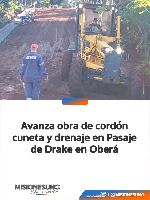 Avanza obra de cordón cuneta y drenaje en Pasaje de Drake en Oberá