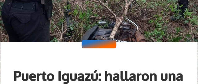Puerto Iguazú: hallaron una moto robada que estaba oculta entre malezas