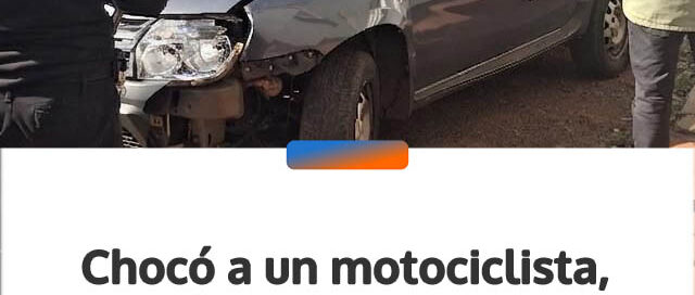 Chocó a un motociclista, escapó y fue detenido tras un operativo en Jardín América