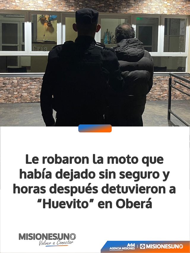 Le robaron la moto que había dejado sin seguro y horas después detuvieron a “Huevito” en Oberá