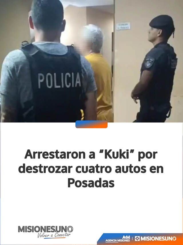 Arrestaron a “Kuki” por destrozar cuatro autos en Posadas