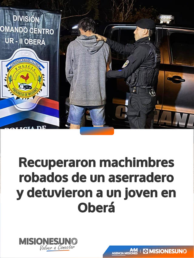 Recuperaron machimbres robados de un aserradero y detuvieron a un joven en Oberá