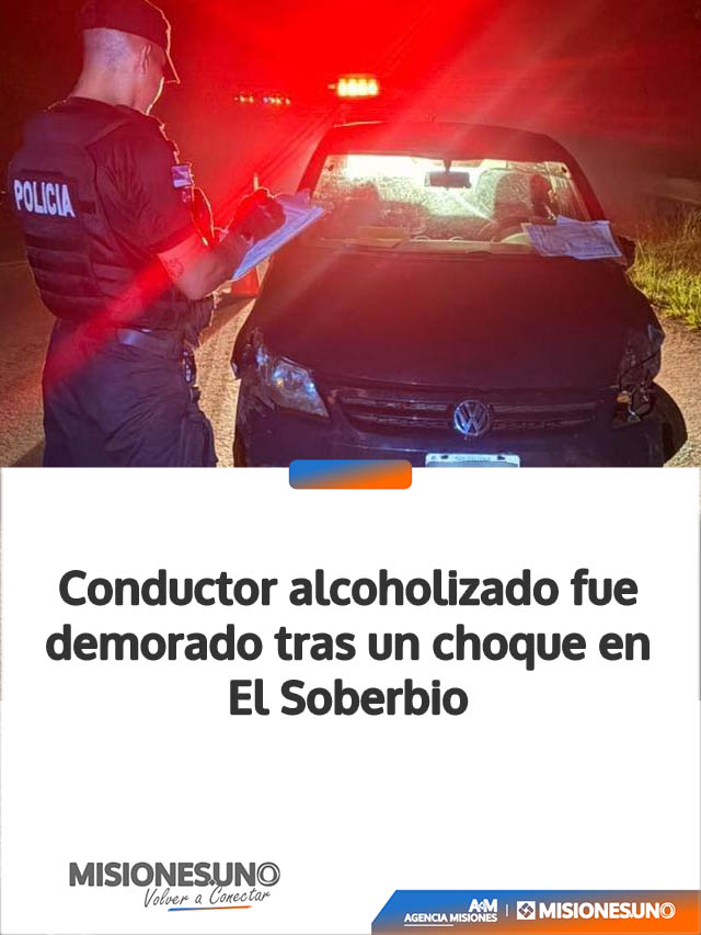 Conductor alcoholizado fue demorado tras un choque en El Soberbio