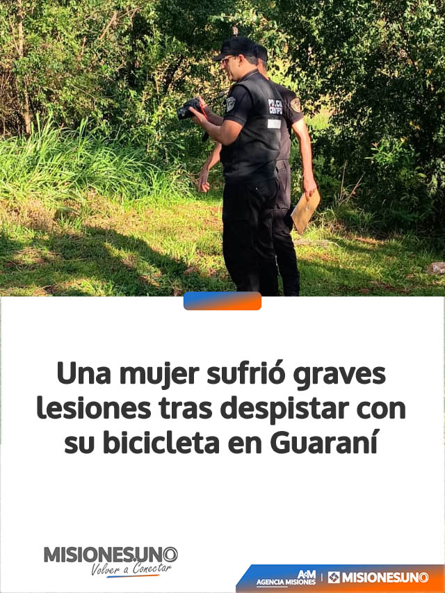 Una mujer sufrió graves lesiones tras despistar con su bicicleta en Guaraní