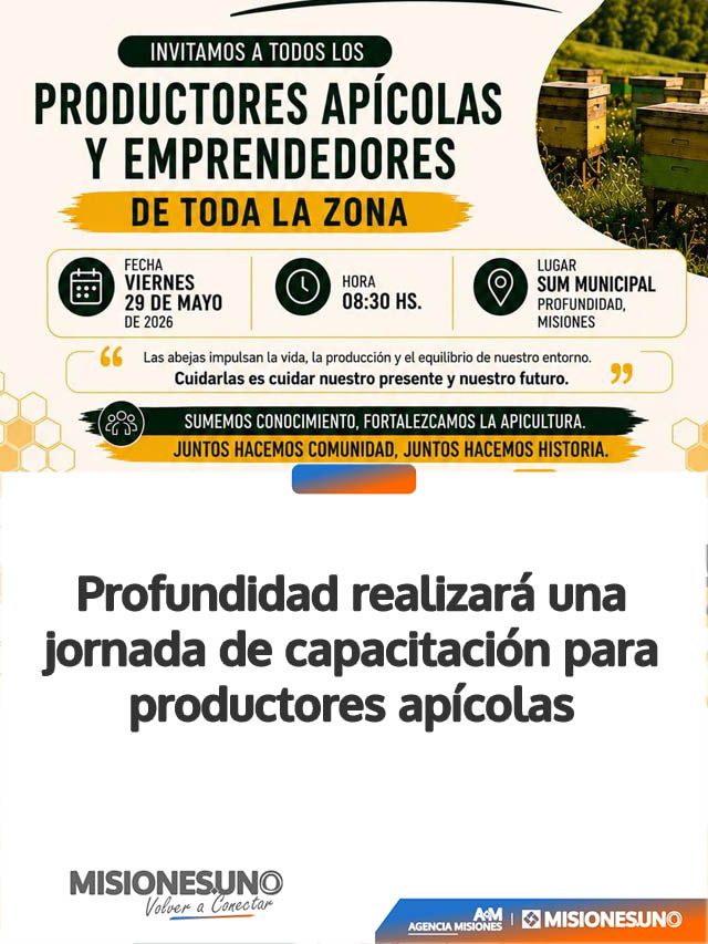 Profundidad realizará una jornada de capacitación para productores apícolas