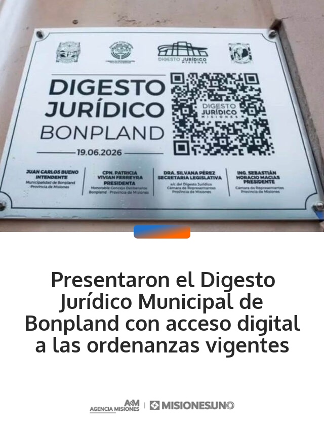 Presentaron el Digesto Jurídico Municipal de Bonpland con acceso digital a las ordenanzas vigentes