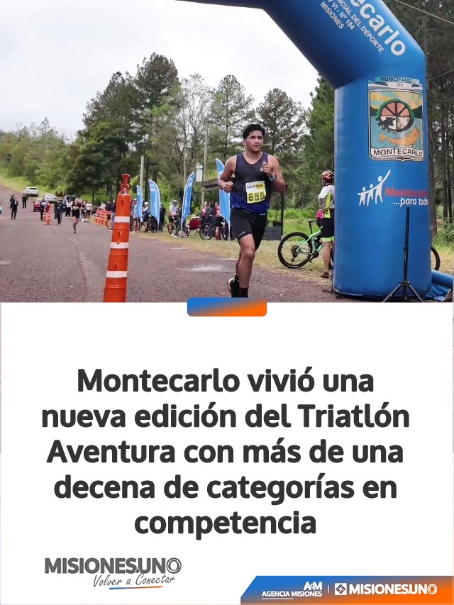Montecarlo vivió una nueva edición del Triatlón Aventura con más de una decena de categorías en competencia